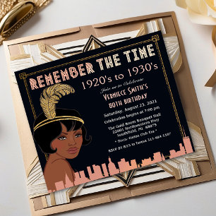 Invitation Carton d'invitation d'anniversaire de style afro-a