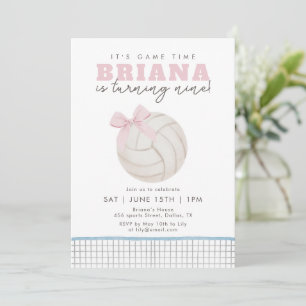 Invitation Carton d'invitation d'anniversaire de volley-ball 