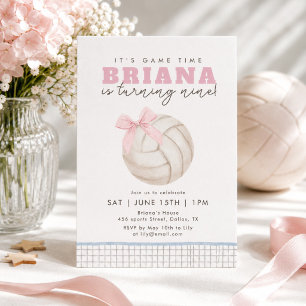 Invitation Carton d'invitation d'anniversaire de volley-ball 