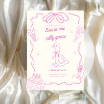 Carton d'invitation d'anniversaire d'une oie idiot