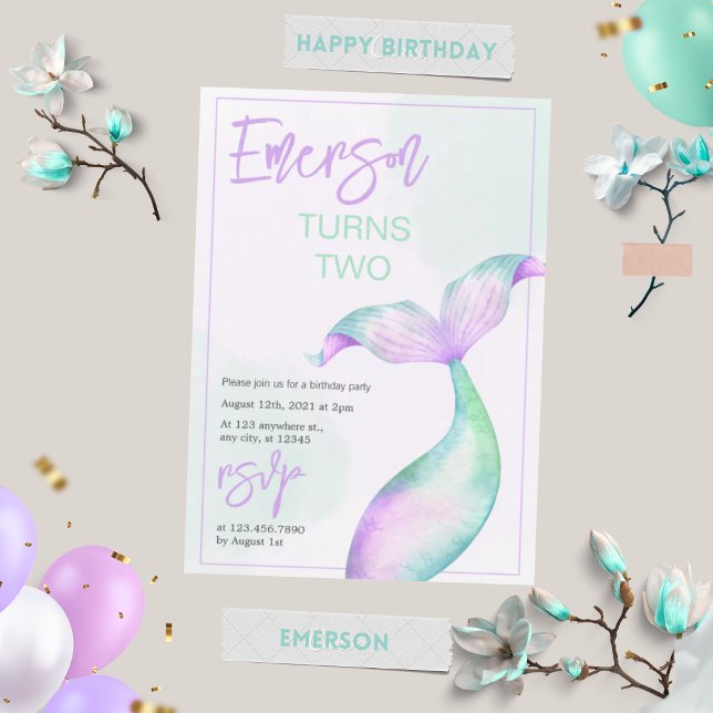 Invitation Carton d'invitation d'anniversaire en forme de que (Créateur téléchargé)