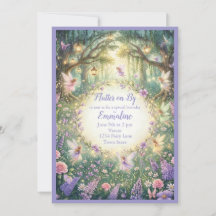 Carton d'invitation d'anniversaire Fée Violette Fl