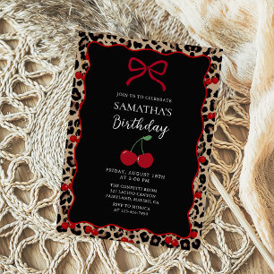 Invitation Carton d'invitation d'anniversaire fille léopard g