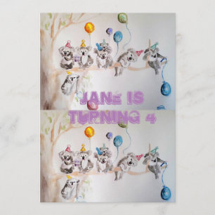 Invitation Carton d'invitation d'anniversaire fille peinture