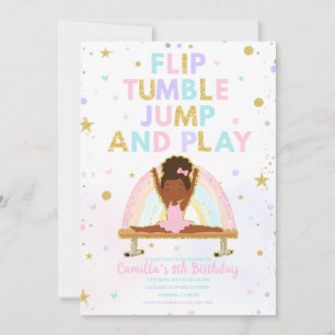 Invitation Carton d'invitation d'anniversaire Flip Tumble Jum