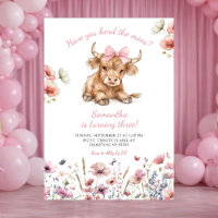 Carton d'invitation d'anniversaire floral Taureau