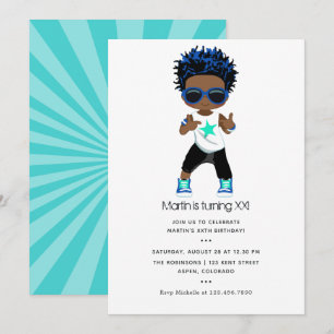 Invitation Carton d'invitation d'anniversaire garçon sur le t