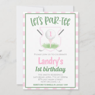 Invitation Carton d'invitation d'anniversaire Golf Let's Par-