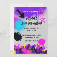Carton d'invitation d'anniversaire graffiti peintu