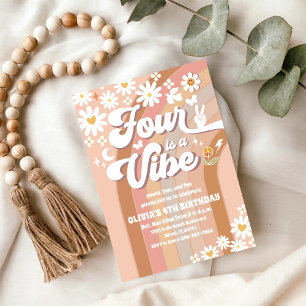 Invitation Carton d'invitation d'anniversaire Groovy Retro Da