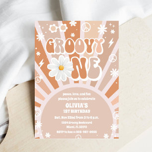Invitation Carton d'invitation d'anniversaire Groovy Retro Da