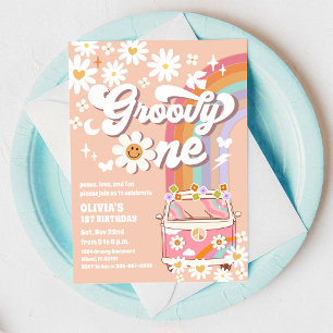 Invitation Carton d'invitation d'anniversaire Groovy Retro Da