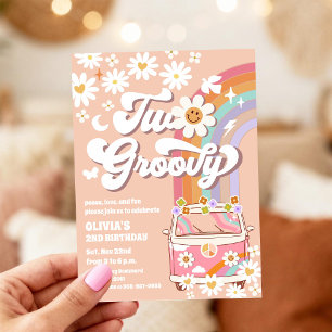 Invitation Carton d'invitation d'anniversaire Groovy Retro Da