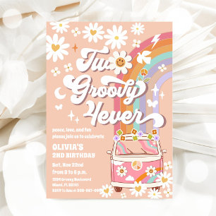 Invitation Carton d'invitation d'anniversaire Groovy Retro Da
