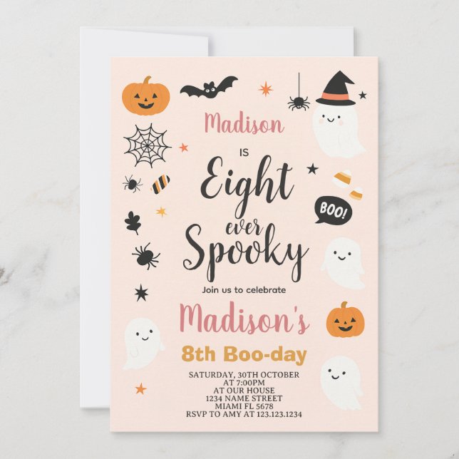 Invitation Carton d'invitation d'anniversaire Halloween pour  (Devant)