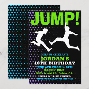 Invitation Carton d'invitation d'anniversaire Jump and Play B