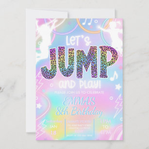 Invitation Carton d'invitation d'anniversaire Jump Party pour