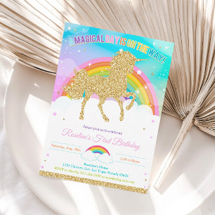 Invitation Carton d'invitation d'anniversaire Licorne et Arc-