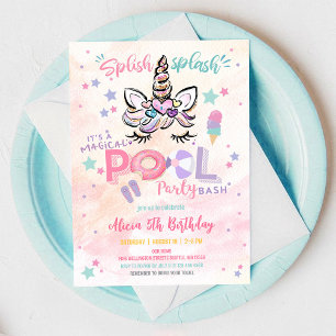 Invitation Carton d'invitation d'anniversaire Licorne Fête au