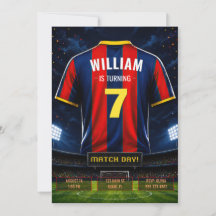 Carton d'invitation d'anniversaire Maillot de Foot