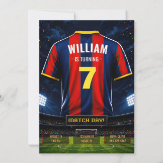 Invitation Carton d'invitation d'anniversaire Maillot de Foot