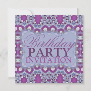 Invitation Carton d'invitation d'anniversaire marocain violet