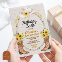 Carton d'invitation d'anniversaire Pearl Sunflower