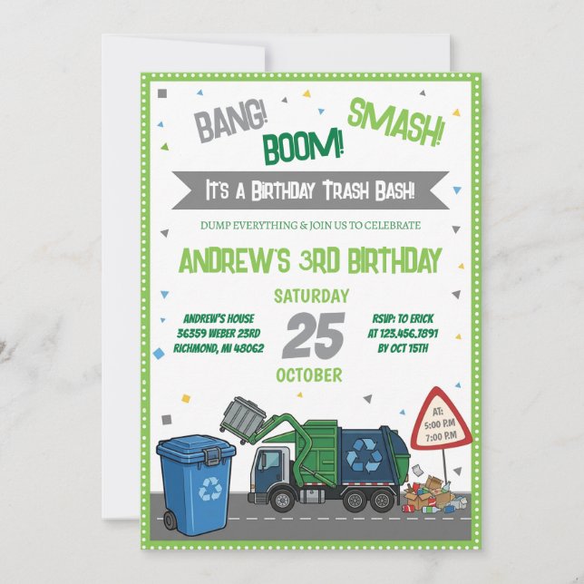 Invitation Carton d'invitation d'anniversaire personnalisé po (Devant)