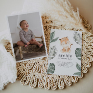 Invitation Carton d'invitation d'anniversaire photo de tigre