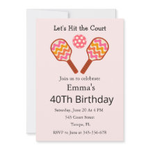 Carton d'invitation d'anniversaire Pickleball Rétr