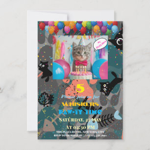 Invitation Carton d'invitation d'anniversaire pour chat perso