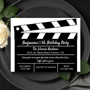 Invitation Carton d'invitation d'anniversaire pour cinéma Hol