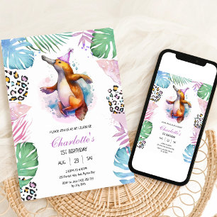 Invitation Carton d'invitation d'anniversaire pour enfants Or