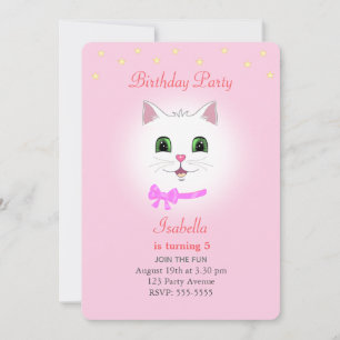 Invitation Carton d'invitation d'anniversaire pour fille avec