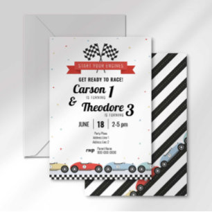Invitation Carton d'invitation d'anniversaire pour frères et 