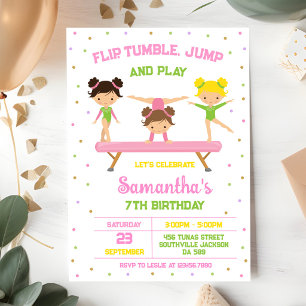 Invitation Carton d'invitation d'anniversaire pour gymnastiqu