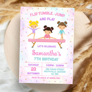 Invitation Carton d'invitation d'anniversaire pour gymnastiqu