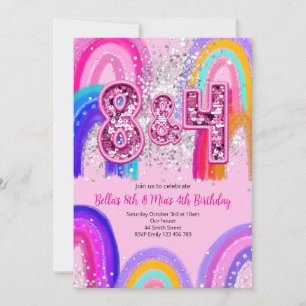 Invitation Carton d'invitation d'anniversaire pour les 8 ans