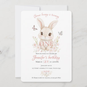 Invitation Carton d'invitation d'anniversaire pour un lapin q