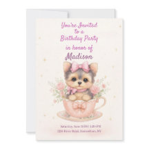Carton d'invitation d'anniversaire pour une fille 