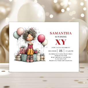Invitation Carton d'invitation d'anniversaire pour une fille 