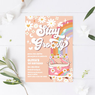 Invitation Carton d'invitation d'anniversaire rétro Daisy Gro