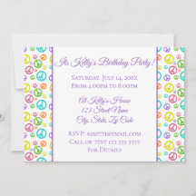 Carton d'invitation d'anniversaire rétro multicolo