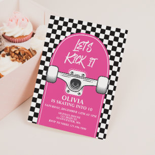 Invitation Carton d'invitation d'anniversaire Skateboard Let'