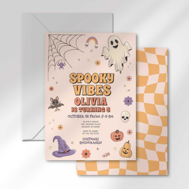 Invitation Carton d'invitation d'anniversaire Spooky Vibes (Créateur téléchargé)