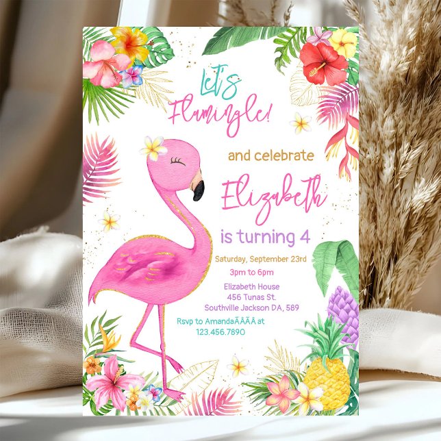 Invitation Carton d'invitation d'anniversaire thème tropical  (Créateur téléchargé)