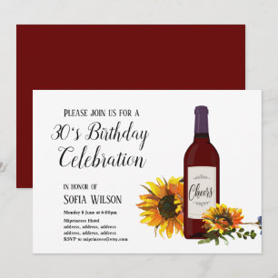 Invitation carton d'invitation d'anniversaire tournesol boute