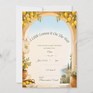 Invitation Carton d'invitation de Baby Shower au Citron Médit