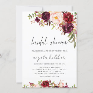 Invitation Carton d'invitation de Baby Shower de Fleurs d'Aut
