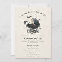 Carton d'invitation de Baby Shower Halloween gothi